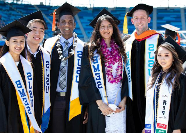 A diverse group of graduates.